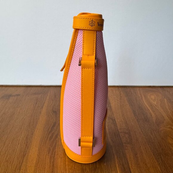 VEUVE CLICQUOT Pink Champagne Bottle Ice Jacket Orange Insulated Bottle Bag NEW - Picture 3 of 7